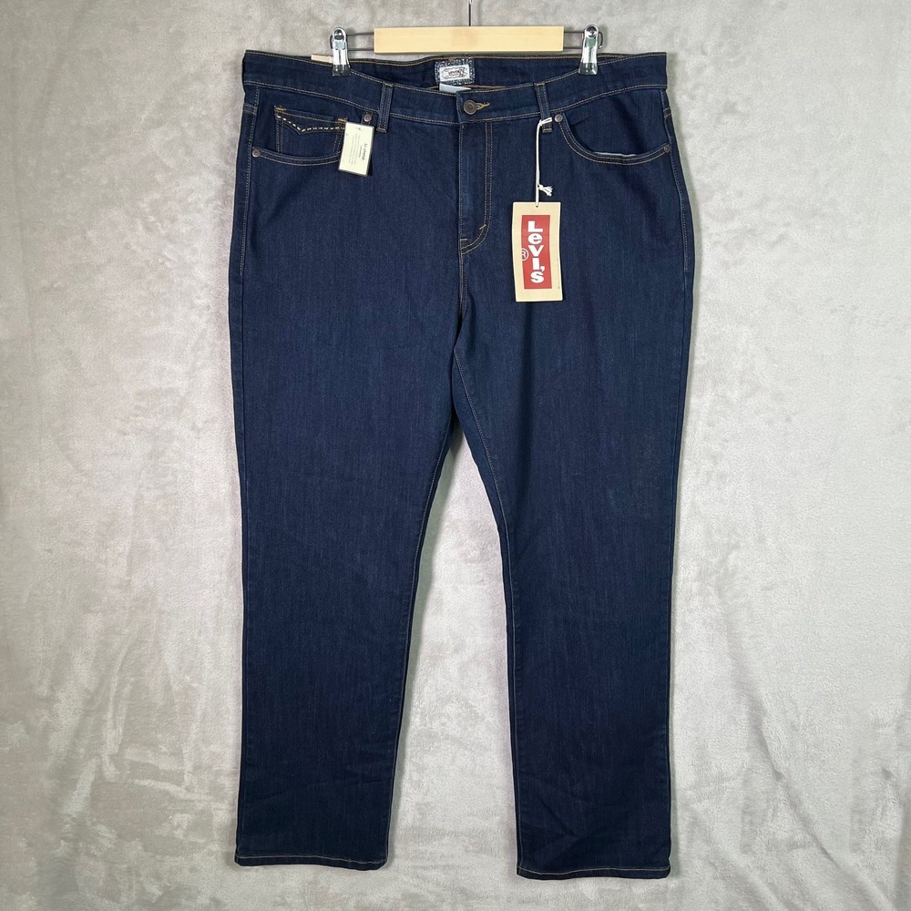 Levi's 512 Perfectly Shaping Straight Jeans Women 22W Dark Wash Stretch